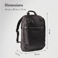 Accezz Leather Sac à dos ordinateur 16 pouces - Noir