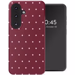 Selencia Coque arrière Vivid avec MagSafe Samsung Galaxy S26 FE - Happy Dots Burgundy