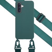 Selencia Coque silicone avec cordon amovible Samsung Galaxy A17 (5G) / (4G) - Vert foncé