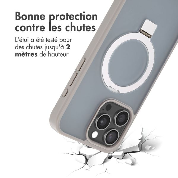 Accezz Coque Ring Stand avec MagSafe Apple iPhone 15 Pro Max - Gris