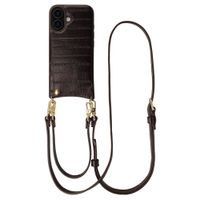 Selencia Nova coque arrière en cuir véritable avec porte-cartes Apple iPhone 17 - Dark Chocolate