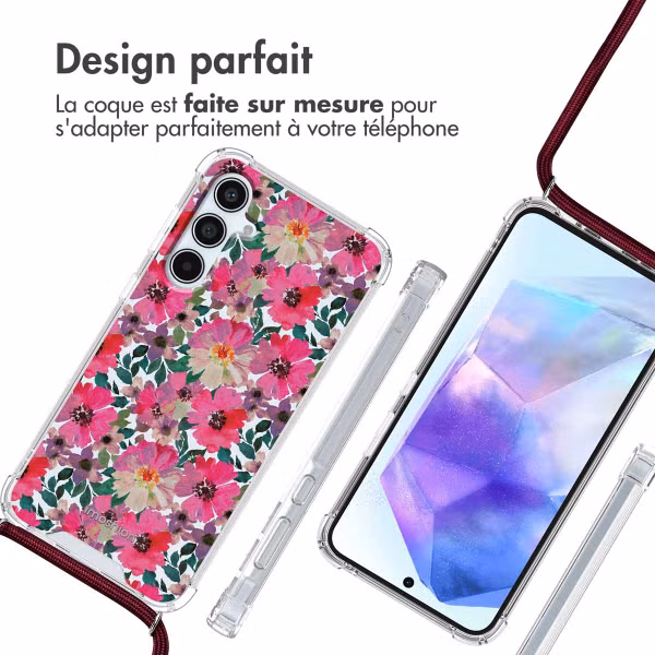imoshion Coque Design avec cordon Samsung Galaxy A55 - Flower Water