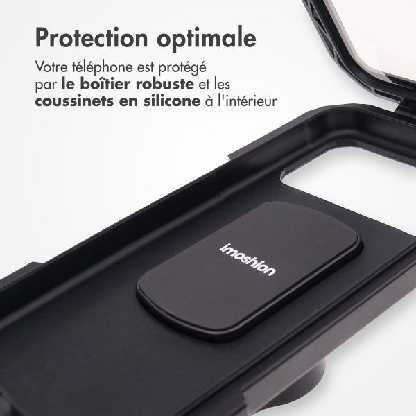imoshion Support de téléphone premium pour vélo - Résistant aux éclaboussures - Rotation à 360° - Universel - Noir