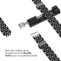 Selencia Bracelet en acier slim style Jubilee Apple Watch | 38/40/41/42 mm - Noir