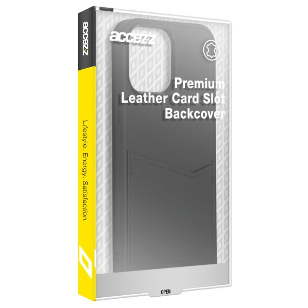 Accezz Coque en cuir de qualité supérieure avec fentes pour cartes Samsung Galaxy S22 Ultra - Noir