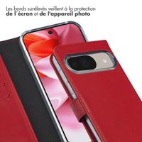 Selencia Étui portefeuille en cuir véritable Google Pixel 10 / 10 Pro - Rouge