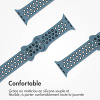 imoshion Bracelet Sport⁺ en silicone Apple Watch | 44/45/46/49 mm - Taille M/L - Blue & Black