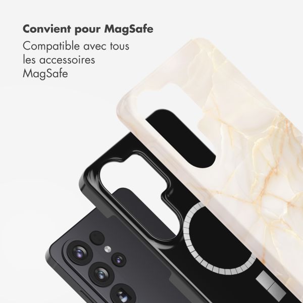 Selencia Coque arrière Vivid avec MagSafe Samsung Galaxy S26 Ultra - Golden Beige Marble
