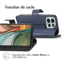 imoshion Étui de télephone portefeuille de luxe Motorola Moto G75 5G - Bleu foncé