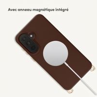 Selencia Coque arrière Rivièra avec MagSafe avec crochets amovibles Samsung Galaxy A37 (5G) - Choco Brown