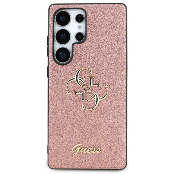 Guess Coque 4G Metal Logo Glitter Samsung Galaxy S25 Ultra - Rose