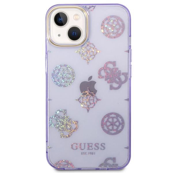 Guess Coque Peony Glitter Apple iPhone 14 - Lila