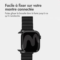 imoshion Bracelet magnétique en cuir synthétique Apple Watch | 38/40/41/42 mm - Noir