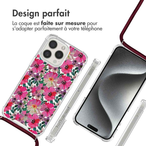 imoshion Coque Design avec cordon Apple iPhone 15 Pro - Flower Water