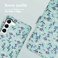 imoshion Étui de télephone portefeuille Design Samsung Galaxy S22 - Blue Flowers