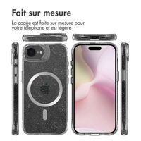 imoshion Coque arrière transparente Pailletée avec MagSafe Apple iPhone 17e / 16e - Argent