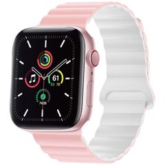 imoshion Bracelet en silicone magnétique Apple Watch | 44/45/46/49 mm - Rose & Blanc