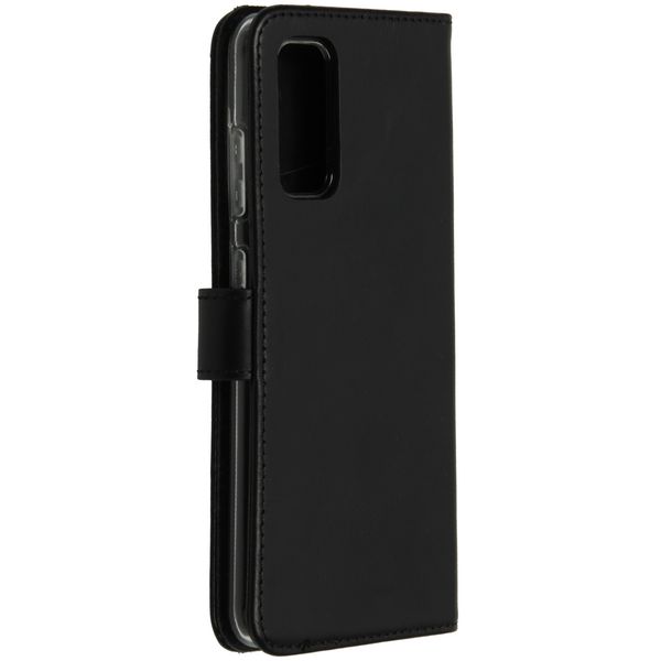 Selencia Étui portefeuille en cuir véritable Samsung Galaxy S20 - Noir