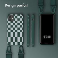 Selencia Coque design en silicone avec cordon amovible Apple iPhone 11 - Irregular Check Green
