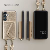 Selencia Coque de télephone Sera avec cordon et porte-cartes enveloppe Samsung Galaxy S25 / S24 - Champagne