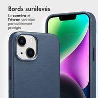 Accezz Étui de télephone portefeuille en cuir 2-en-1 avec MagSafe Apple iPhone 14 - Nightfall Blue