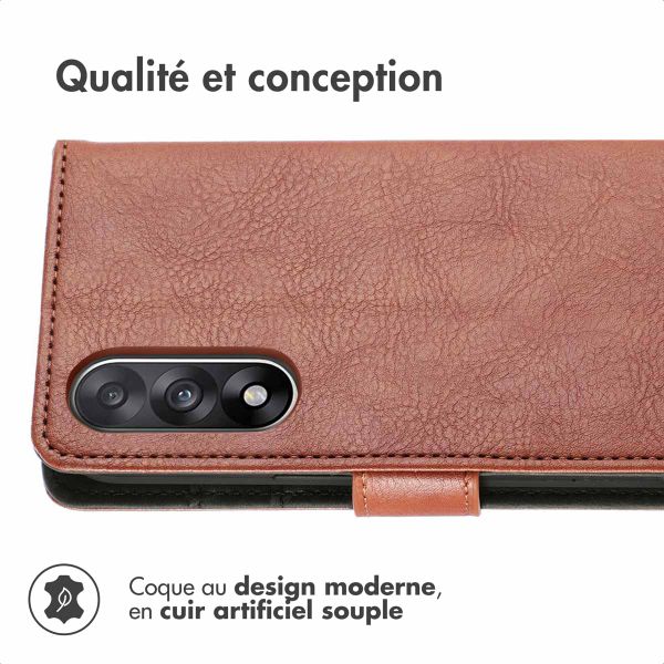 imoshion Étui de télephone portefeuille de luxe OnePlus Nord 5 - Marron