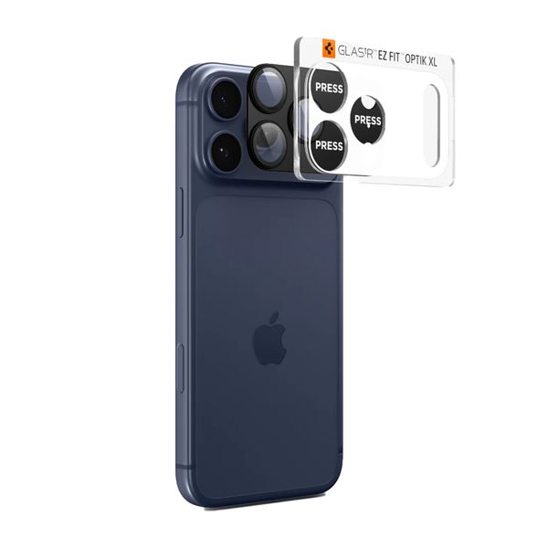 Spigen GLAStR EZ Fit Optik protection caméra pour Apple iPhone 17 Pro Max - Black
