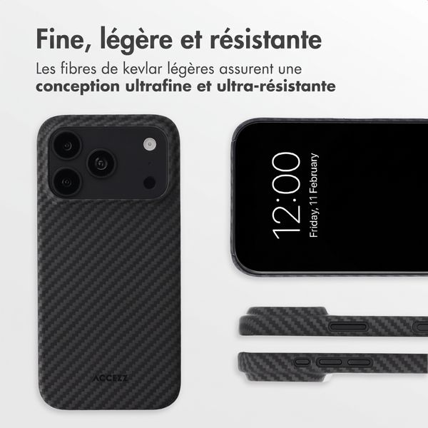 Accezz Coque Kevlar® MagSafe Apple iPhone 18 Pro / 17 Pro - Noir