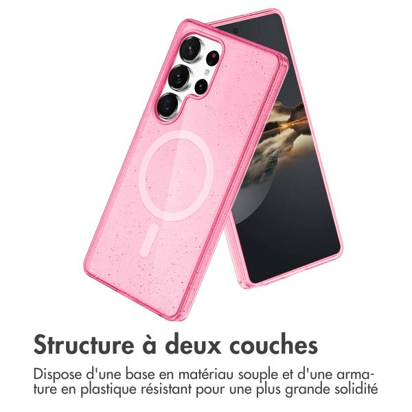 imoshion Coque Pailletée avec MagSafe Samsung Galaxy S24 Ultra - Paillettes Rose