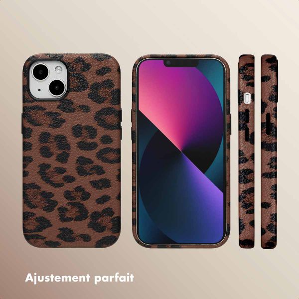 Selencia Coque Sabi imprimé panthère avec MagSafe Apple iPhone 13 - Mocha Brown