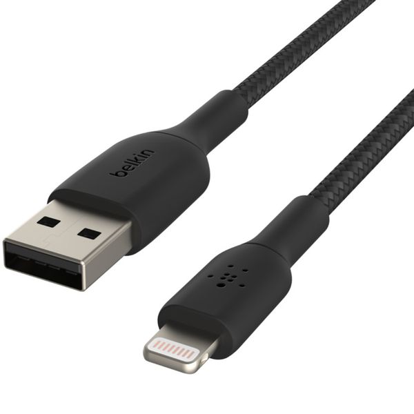 Belkin Câble Lightning vers USB-A tressé BoostCharge Pro - 3 mètres - Noir