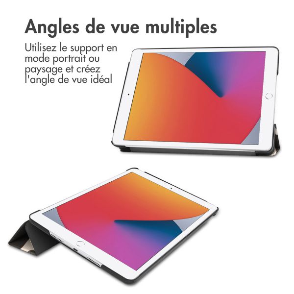 imoshion Coque tablette Design Trifold Apple iPad 9 (2021) 10.2 pouces / iPad 8 (2020) 10.2 pouces / iPad 7 (2019) 10.2 pouces - Leopard