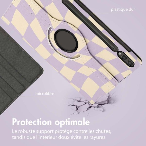 imoshion Coque tablette Design rotatif à 360° Samsung Galaxy Tab S10 Plus / Tab S9 FE Plus / Tab S9 Plus - Dancing Cubes