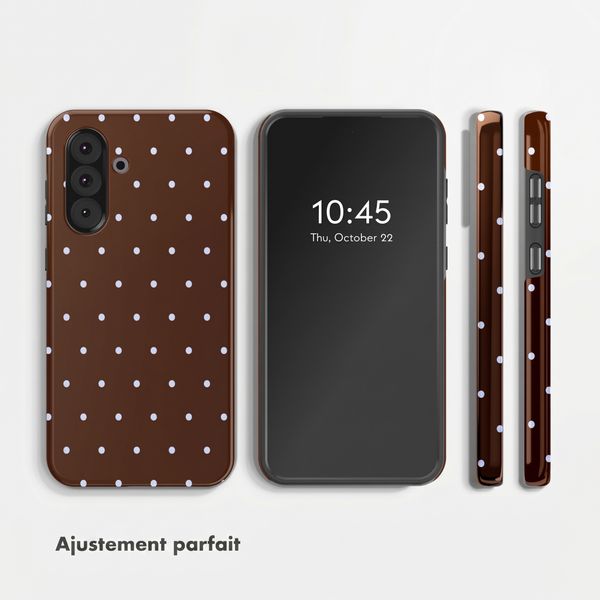 Selencia Coque arrière Vivid Samsung Galaxy A36 / A56 - Happy Dots Chocolate