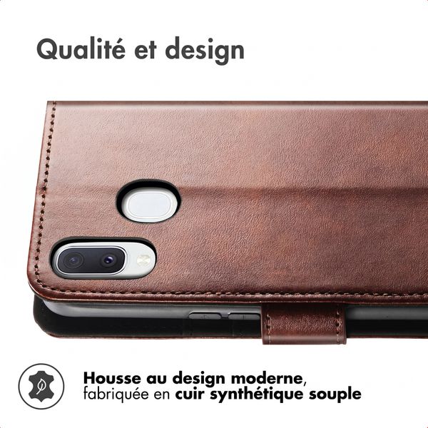 imoshion Étui de télephone portefeuille de luxe Samsung Galaxy A20e - Marron foncé
