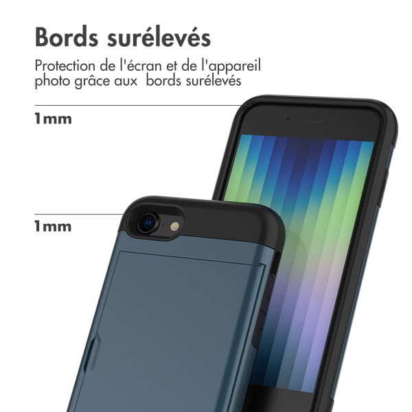 imoshion Coque arrière avec porte-cartes Apple iPhone SE (2022 / 2020) / 8 / 7 - Bleu foncé