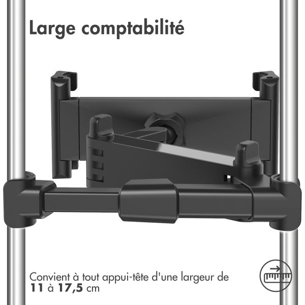 imoshion Appuie-tête Support pour tablette de voiture avec bras réglable - Noir