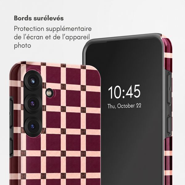 Selencia Coque arrière Vivid Samsung Galaxy S25 - Check This Burgundy