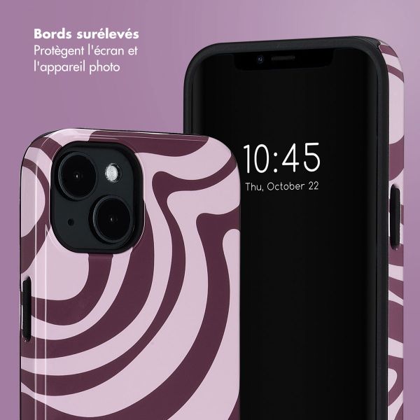 Selencia Coque arrière Vivid avec MagSafe Apple iPhone 14 - Wavy Swirl Pink Plum