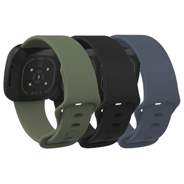 imoshion Bracelet silicone multipack Fitbit Versa 4 / 3 / Sense (2) - Noir / Vert / Bleu