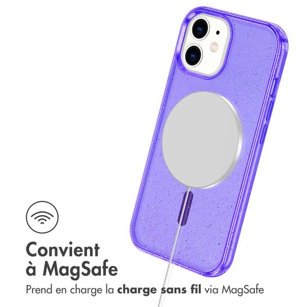 imoshion Coque Pailletée avec MagSafe Apple iPhone 12 (Pro) - Paillettes Violet