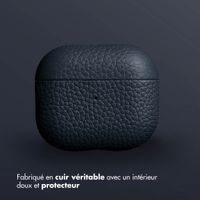 Accezz Coque en cuir véritable  Apple Airpods 3 - Bleu foncé