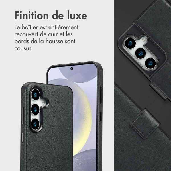Accezz Étui de télephone portefeuille en cuir 2-en-1 avec MagSafe Samsung Galaxy S25 Plus - Onyx Black