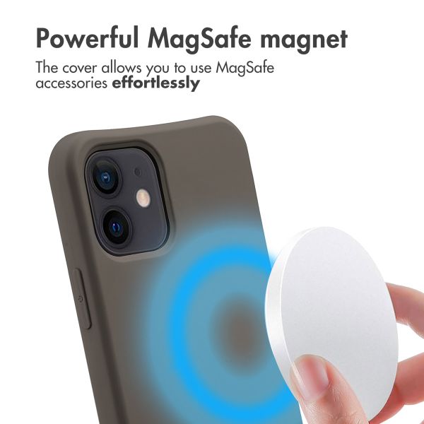 imoshion Coque arrière Color avec cordon amovible et MagSafe Apple iPhone 12 (Pro) - Black Coffee
