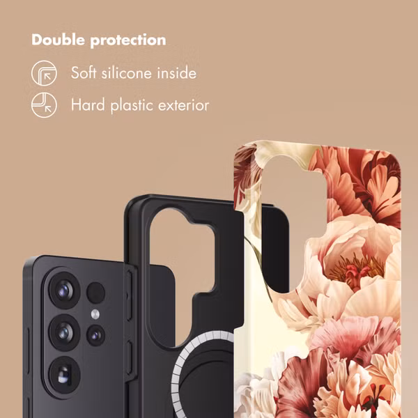 Selencia Coque arrière Vivid avec MagSafe Samsung Galaxy S26 Ultra - Vintage Peony