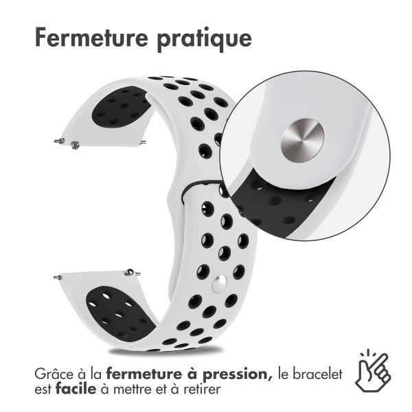 imoshion Bracelet sport en silicone  - Connexion universelle 22 mm - White / Black