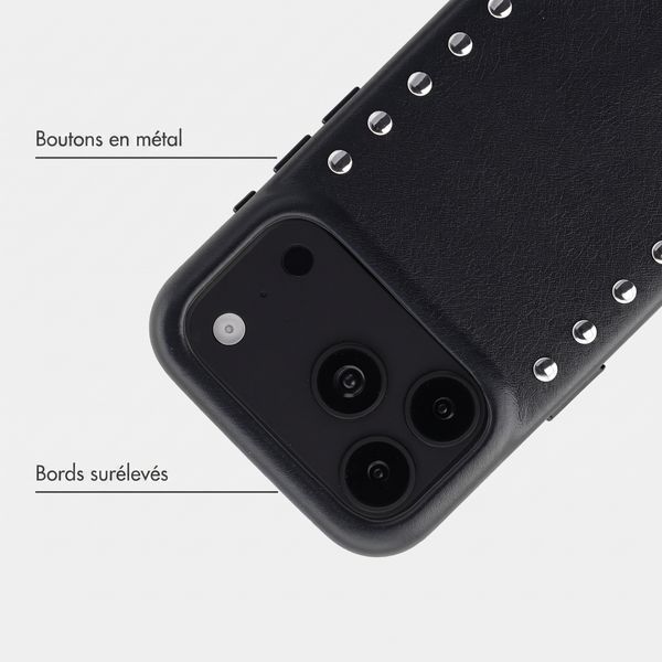 Selencia Coque arrière Studs avec MagSafe Apple iPhone 18 Pro / 17 Pro - Velvet Black