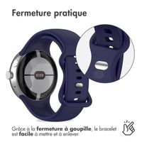 imoshion Bracelet en silicone⁺ Google Pixel Watch / Watch 2 / Watch 3 / Watch 4 (41 mm) - Taille L - Bleu foncé