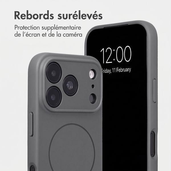 Accezz Coque Grip avec MagSafe Apple iPhone 18 Pro Max / 17 Pro Max - Gris