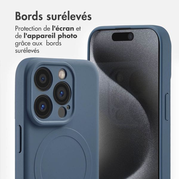 imoshion Coque Couleur avec MagSafe Apple iPhone 15 Pro - Bleu foncé